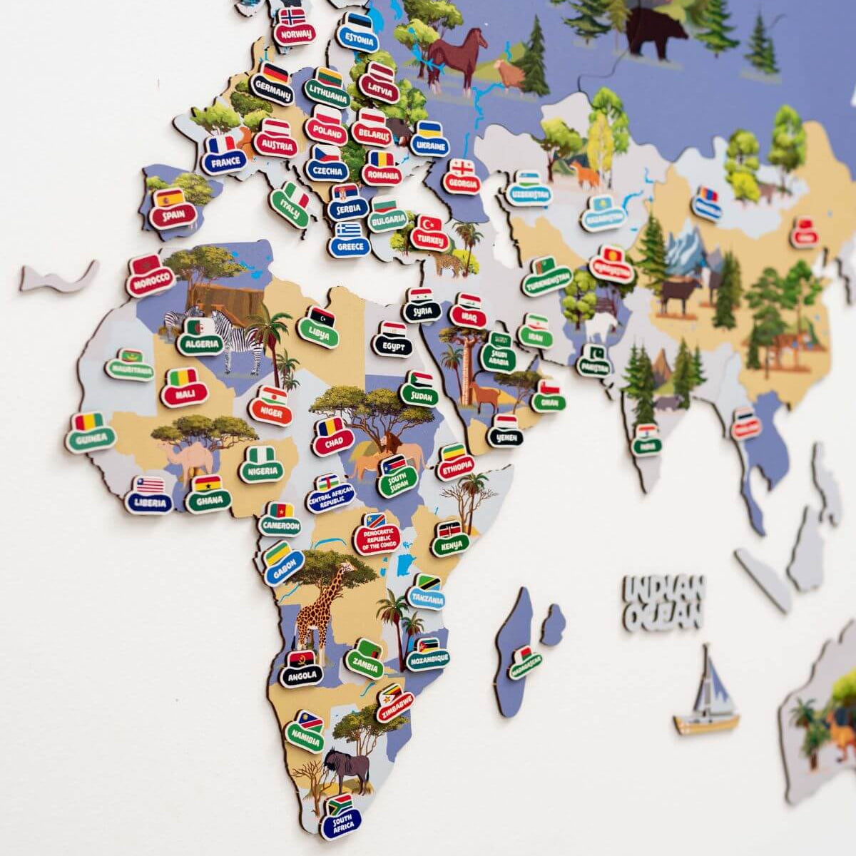 animal world map nursery