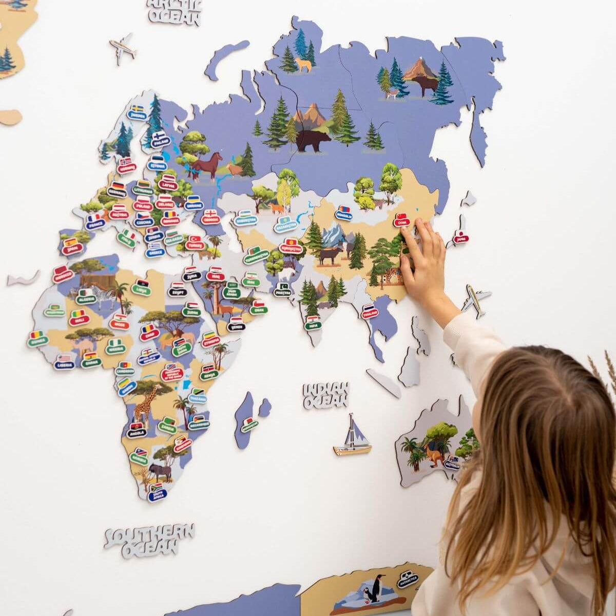 world map nursery decor